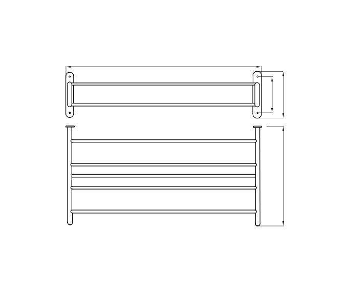 שרטוט של מדף מגבות ומתלה 801834