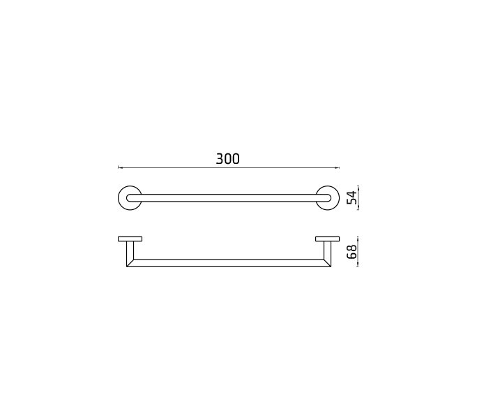 שרטוט של ידית אחיזה ישרה Contour 801847