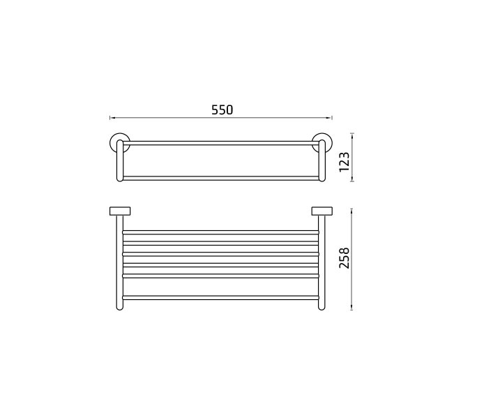 שרטוט של מתלה מגבות 550 Contour 801688