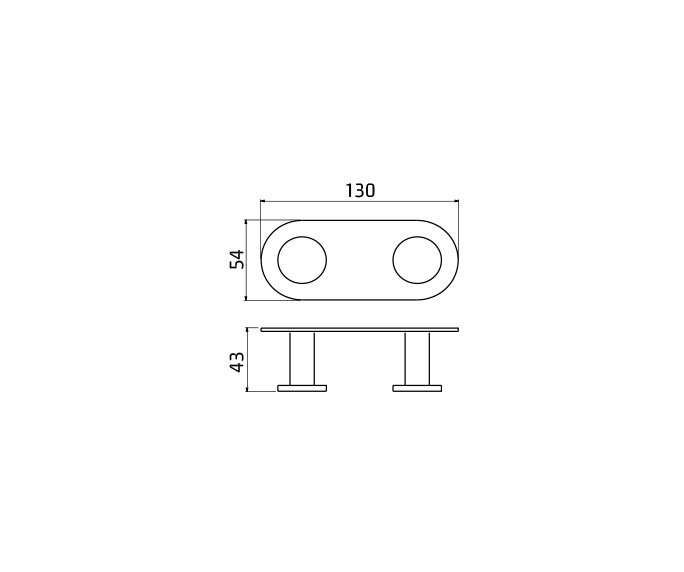 שרטוט של קולב מגבות וו Contour 801846