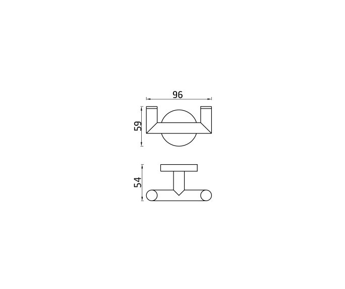 שרטוט של קולב מגבות וו Contour 801722