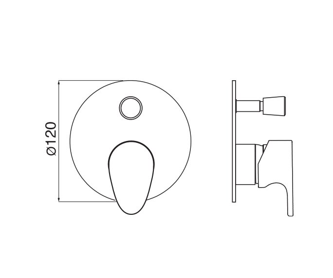 שרטוט של כיסוי למערכת קיר Wave 308388