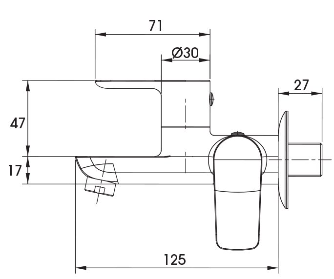 שרטוט של ברז מהקיר ונקודת 309309